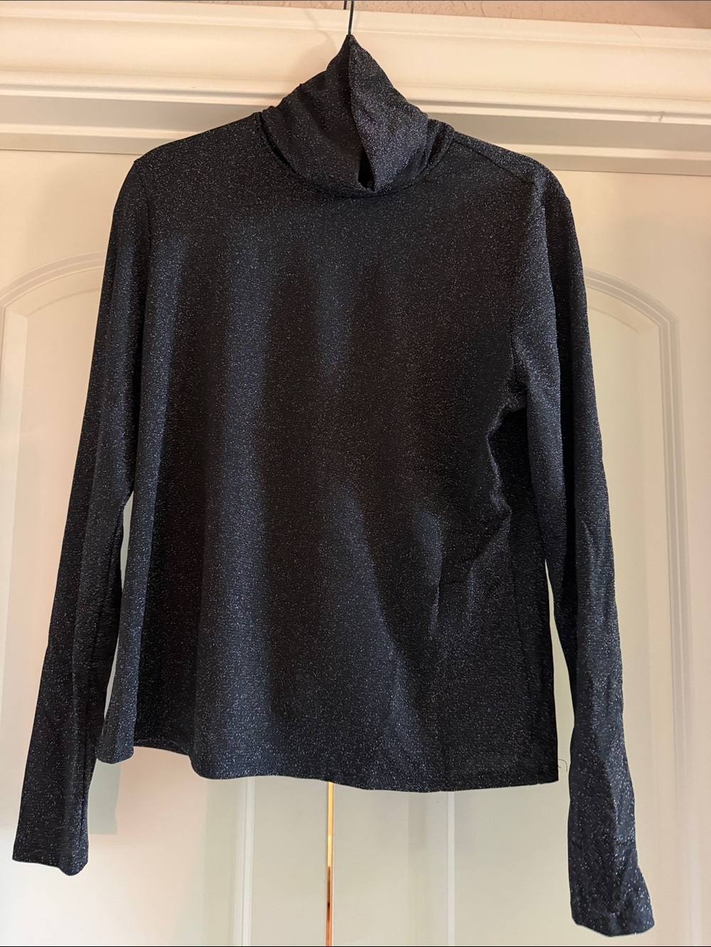 H&M Black Glitter Long-Sleeve Top